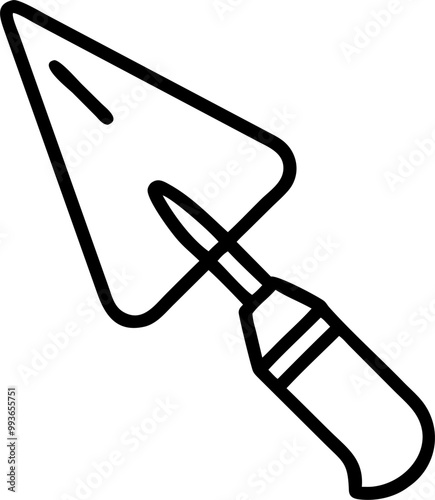 plastering trowel, icon outline