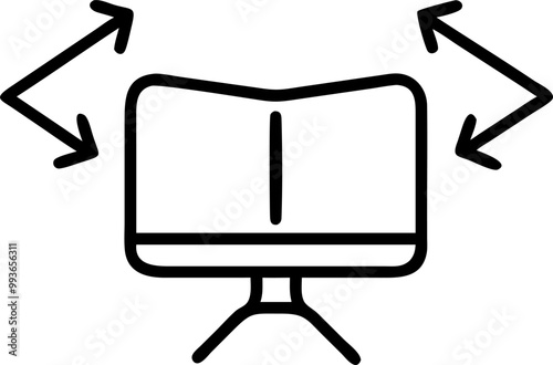 tv dismount remount icon, icon outline