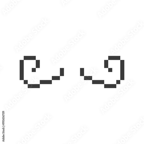 black hairy moustache pixel art