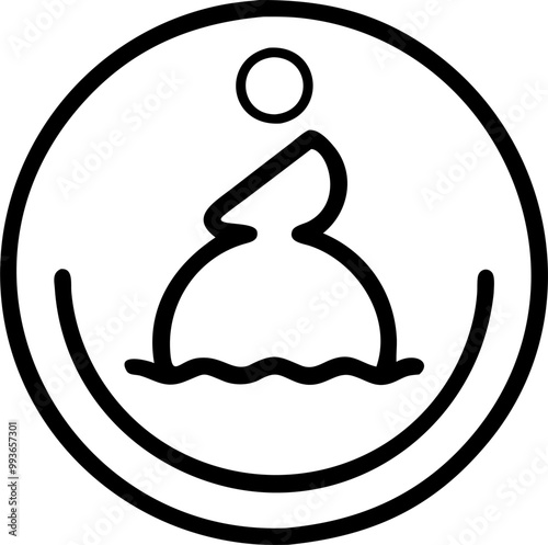 the outer ring of the logo is a round frame, and the inside is a boutique laundry, icon outline