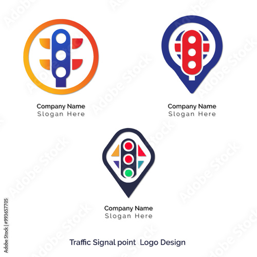 Traffic Signal Icons - Vector Logo Set Illustration