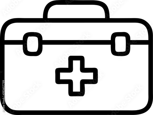 notfallkoffer, icon outline