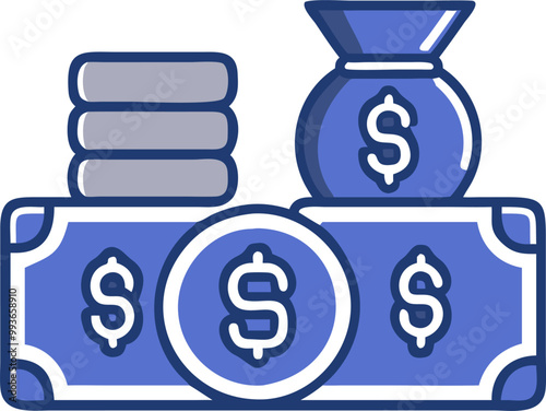 funds icon, icon offset fill