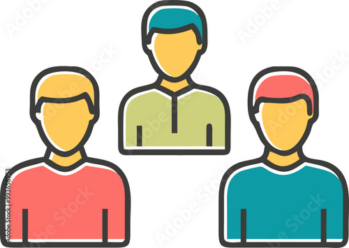 man icon vector set, icon offset fill