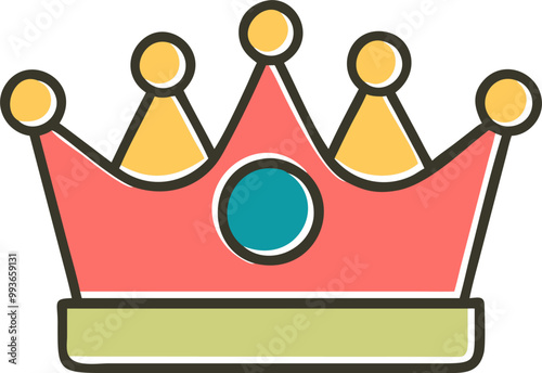 golden color crown icons, icon offset fill