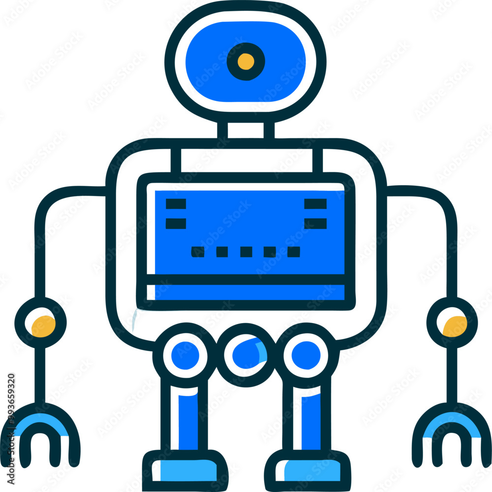 Naklejka premium technology robot, icon offset fill