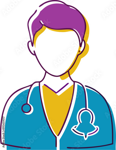 doctor man, icon doodle offset fill