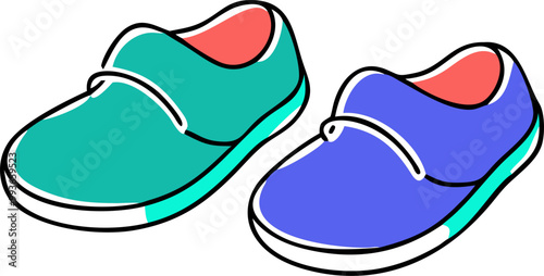 baby shoes, icon doodle offset fill