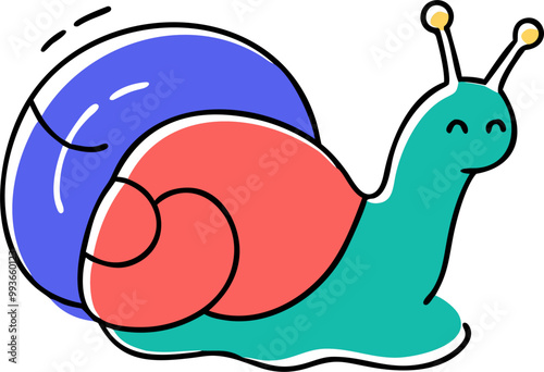 snail, icon doodle offset fill