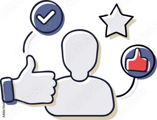 reputation management, icon doodle offset fill