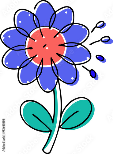 dandelion, icon doodle offset fill