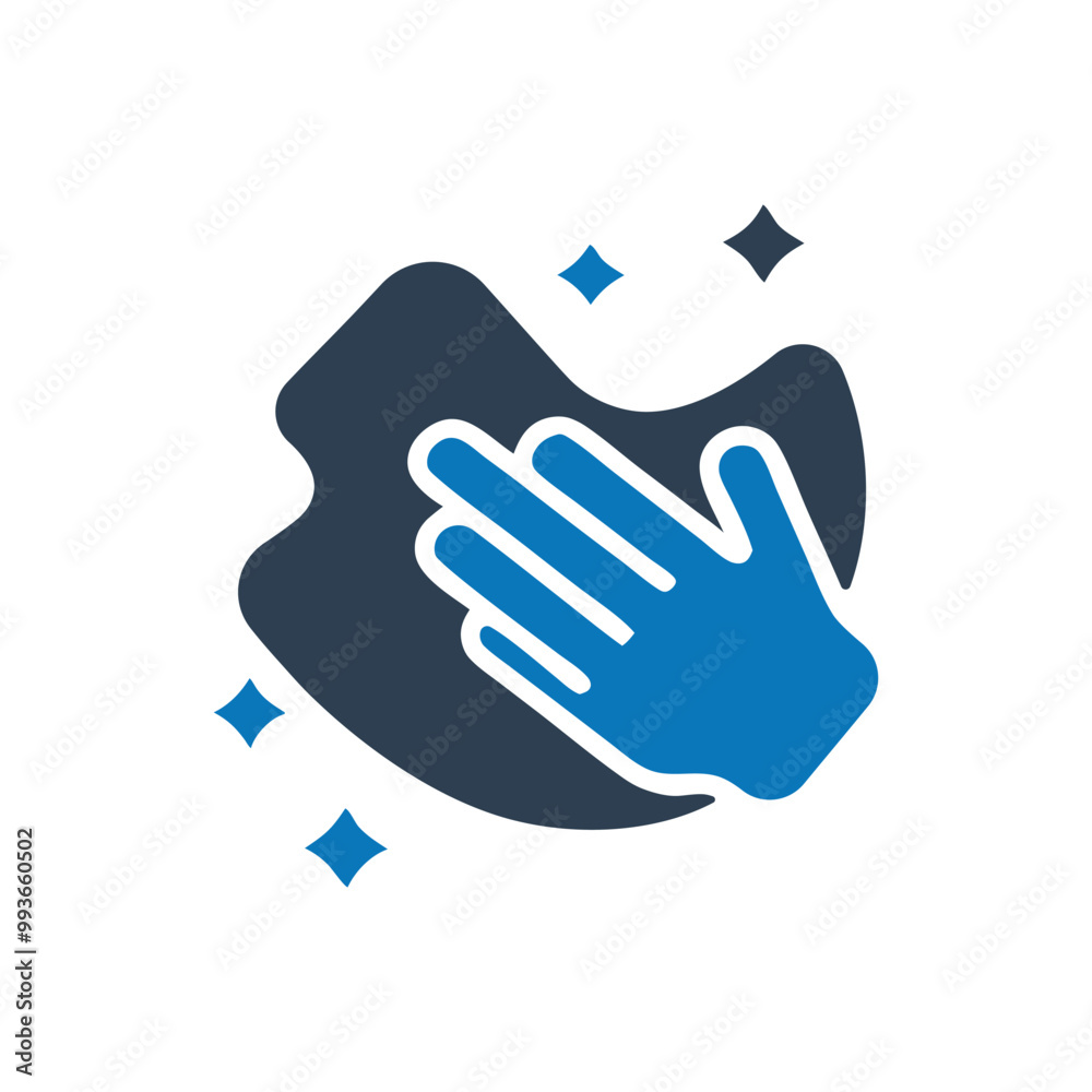 Wipe Icon, Hand holding a cloth wiping a surface icon Wipe Icon, Hand holding a cloth wiping a surface icon