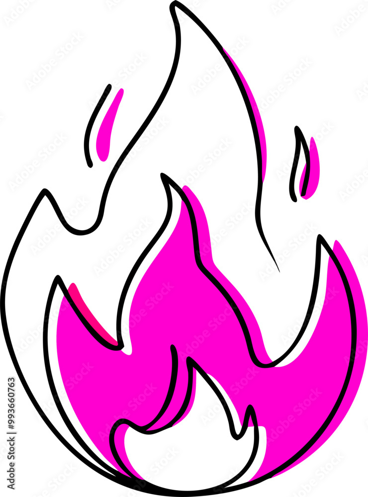 Fototapeta premium fire, icon doodle offset fill