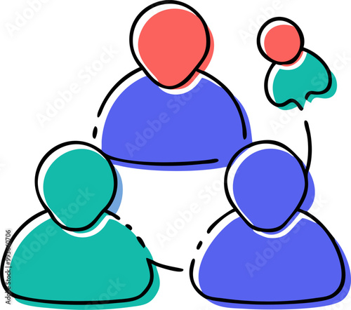 meetup icon, icon doodle offset fill