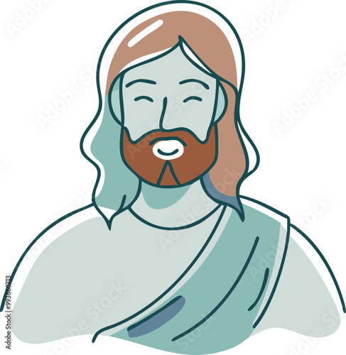jesus, icon doodle offset fill