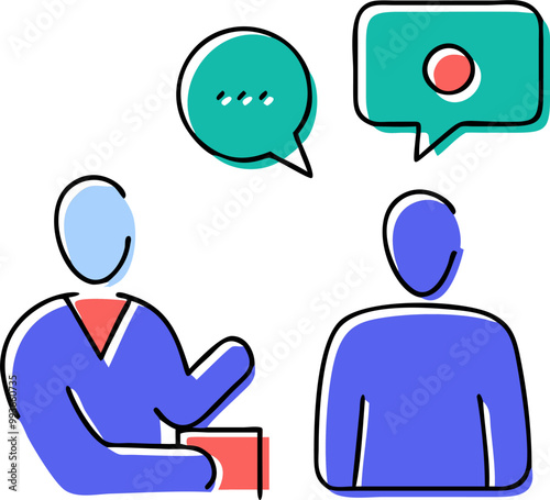 career coaching, icon doodle offset fill