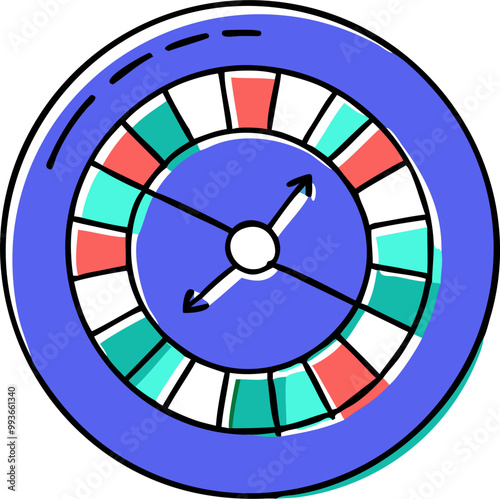 roulette, icon doodle offset fill