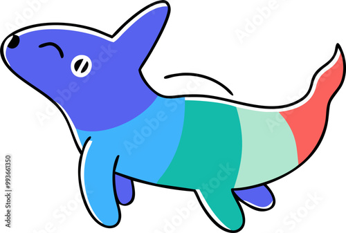 rainbow animal, icon doodle offset fill
