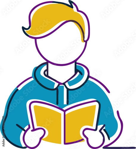 student, icon doodle offset fill
