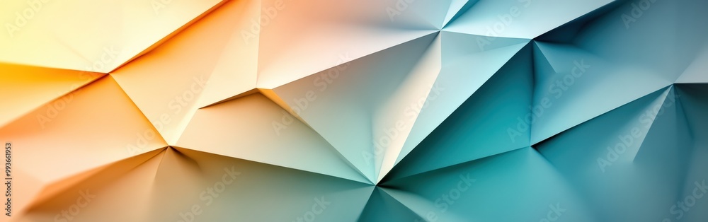 Obraz premium Light green and yellow geometric shapes forming a sharp and minimalistic