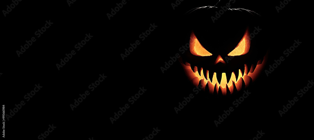 Glowing Jack-o'-Lantern with Fangs Glowing Jack-o'-Lantern with Fangs
