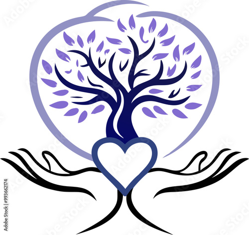 logo, the symbol of which symbolizes the mothers care for the child, the roots of the tree in the