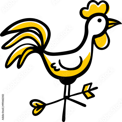 doodle-doo weather vane singing logo, icon doodle fill