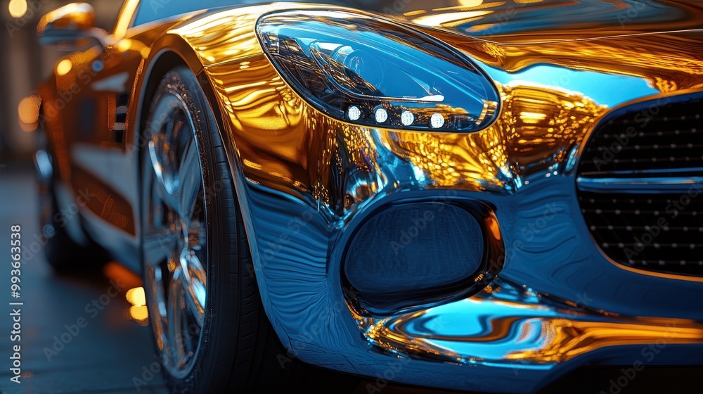 Fototapeta premium Golden Luxury Car