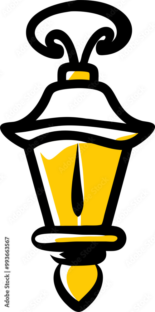 farol de calle antiguo estilo colonial, icono minimalista estilizado vista desde abajo, icon doodle