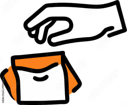item picked, icon doodle fill