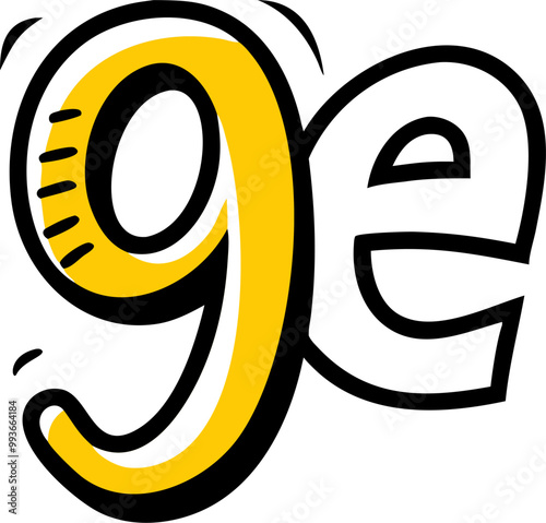 9e informatika logo, icon doodle fill