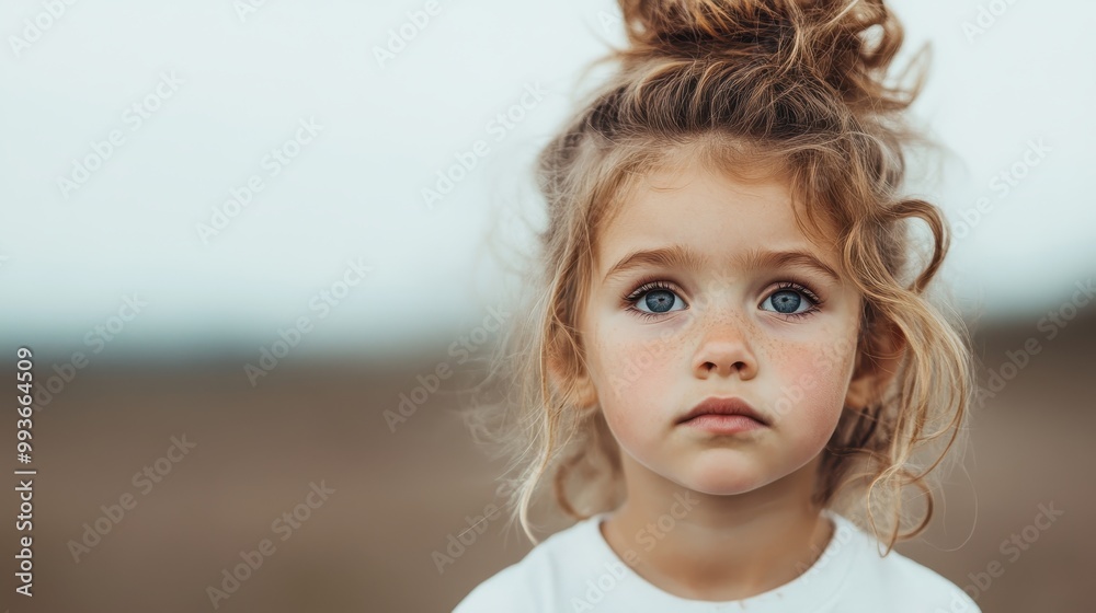 A thoughtful child with piercing blue eyes and unruly hair gazes into the distance, surrounded by a soft, muted background, exemplifying introspection and calm. A thoughtful child with piercing blue eyes and unruly hair gazes into the distance, surrounded by a soft, muted background, exemplifying introspection and calm.