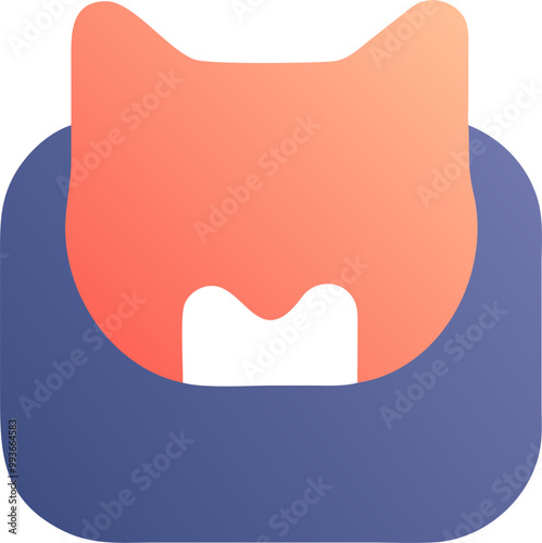 design modern and attractive app icon logo of cat, icon colored shapes gradient