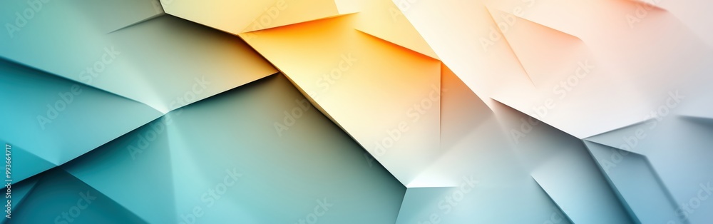 Obraz premium Light green and yellow geometric shapes forming a sharp and minimalistic