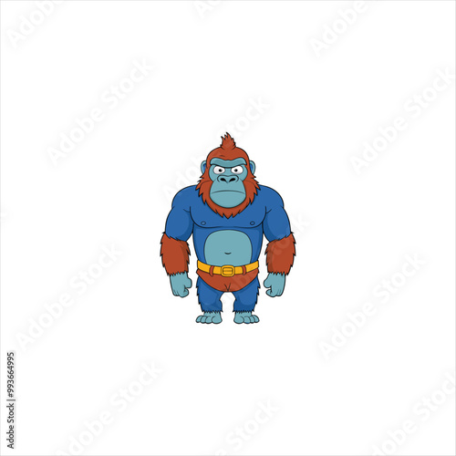 Vector illustration of Gorilla Cartoon on white background
