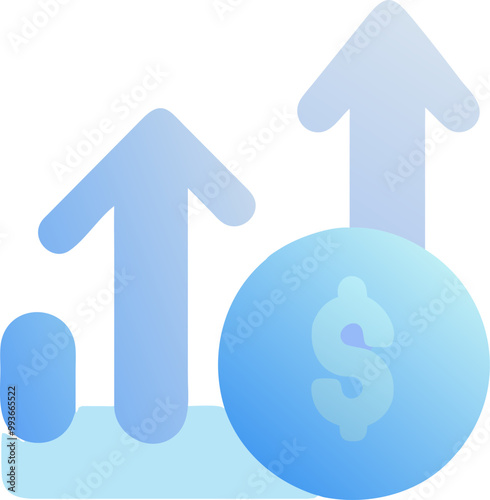 increased value, icon colored shapes gradient