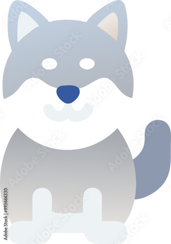 shiba inu, icon colored shapes gradient