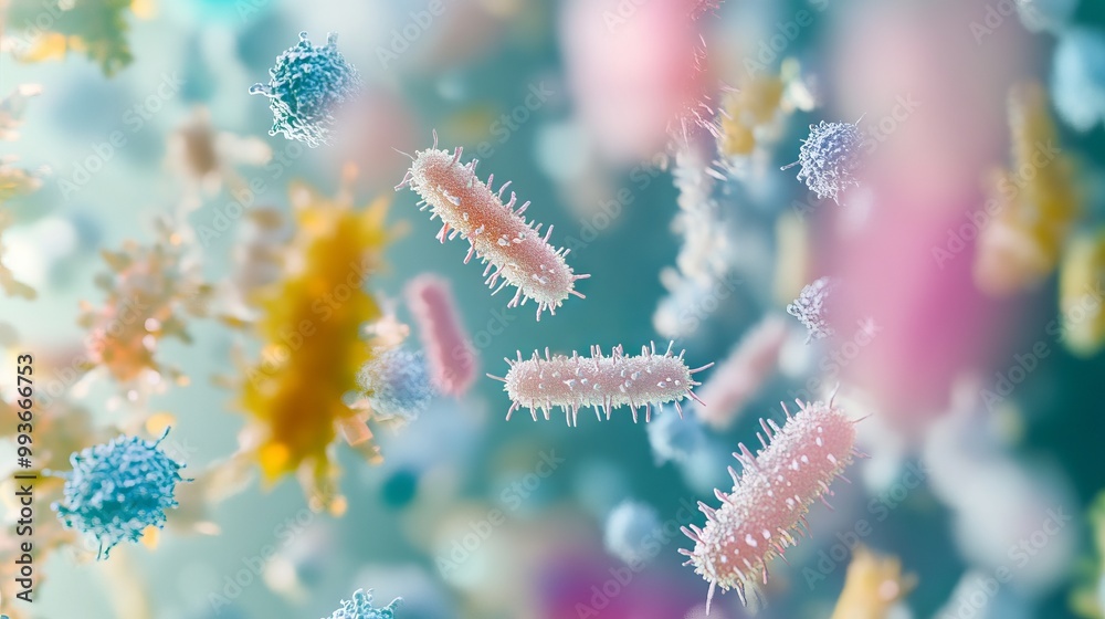 Bacteria and Microtaxa Background with Bacillus Sinuosus. AI generated illustration Bacteria and Microtaxa Background with Bacillus Sinuosus. AI generated illustration