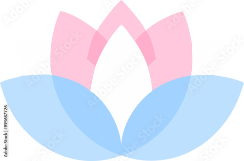 beautiful lotus, with shadows, detailed, icon colored shapes