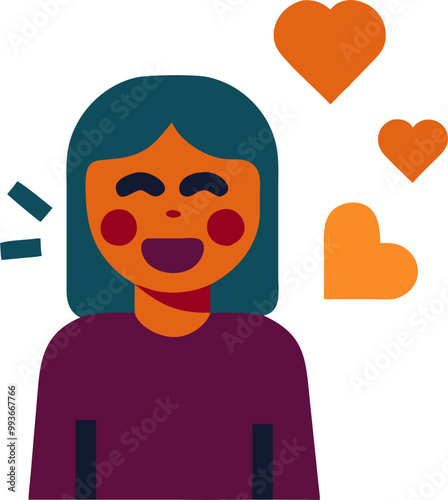 emotional personality, icon colored shapes