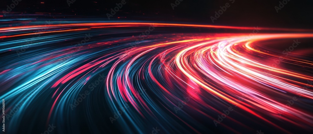 Abstract light trails creating a dynamic and vibrant visual effect. Abstract light trails creating a dynamic and vibrant visual effect.