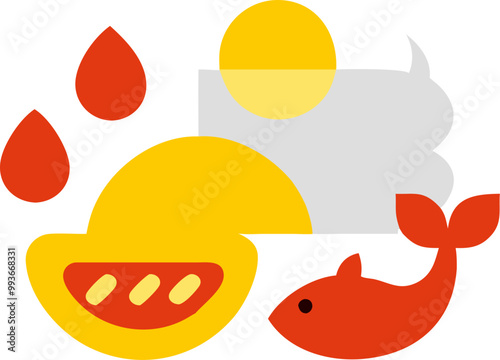 plant based omega-3, icon colored shapes