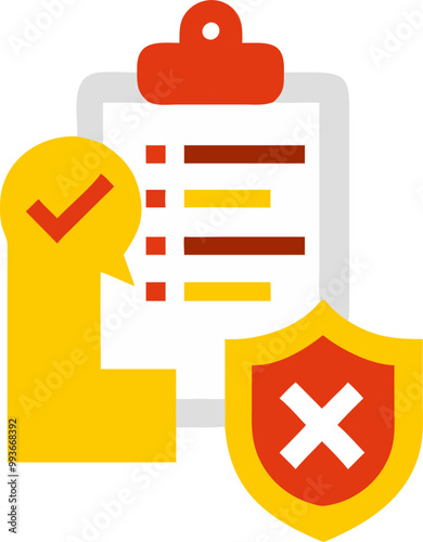 safety through health questionnaire, icon colored shapes