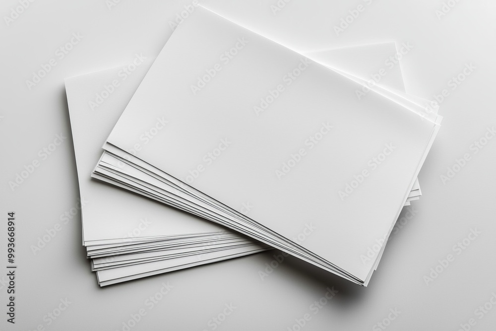 Blank A4 Stacked Paper Mockup isolated created with Generative AI
