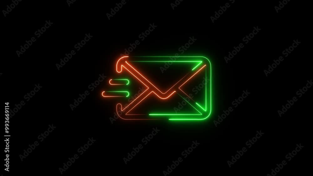 glowing neon line circle massage icon glowing neon line circle massage icon