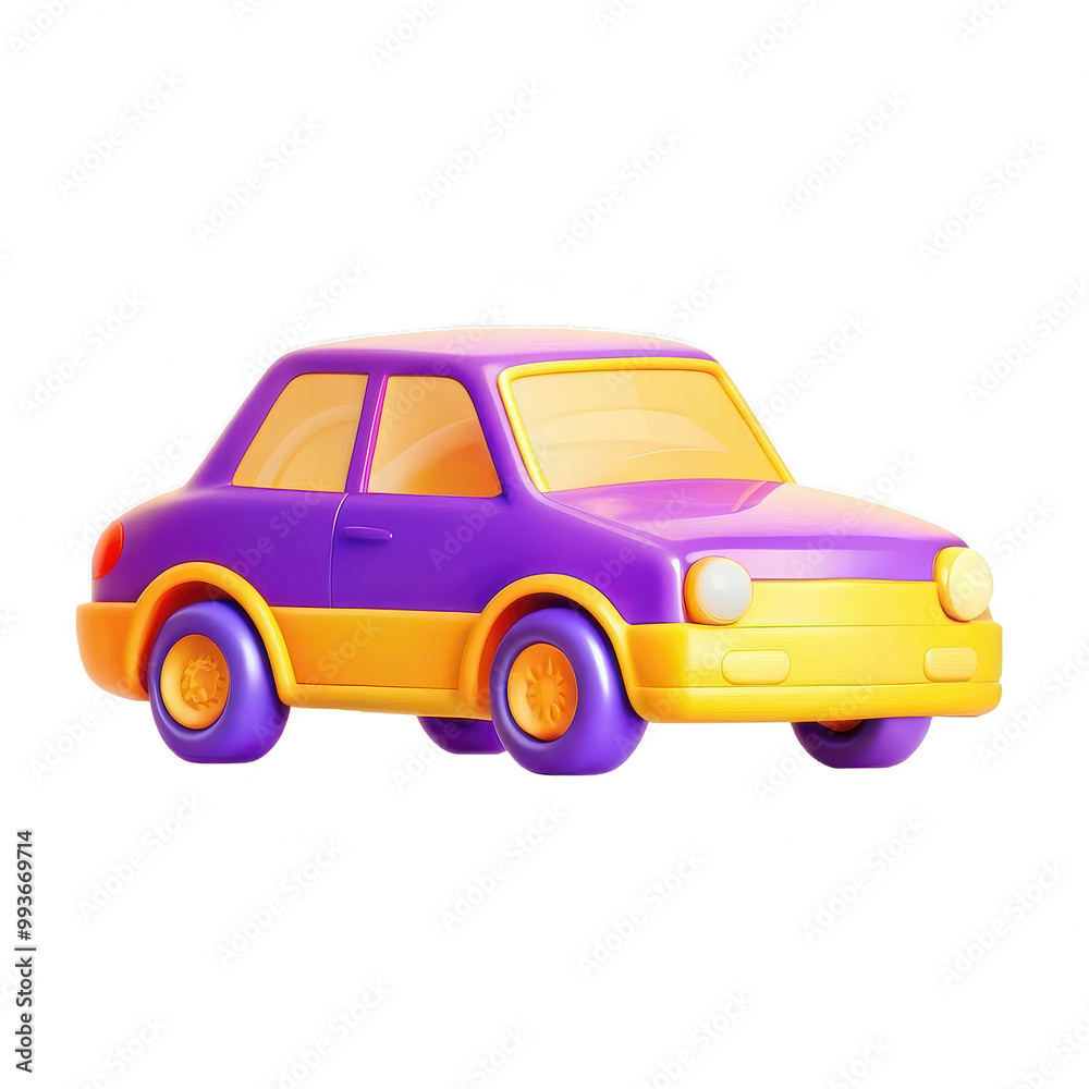 A vibrant, cartoon-style 3D car model showcasing purple and yellow colors, designed in an animated style. Ideal for playful designs. A vibrant, cartoon-style 3D car model showcasing purple and yellow colors, designed in an animated style. Ideal for playful designs.