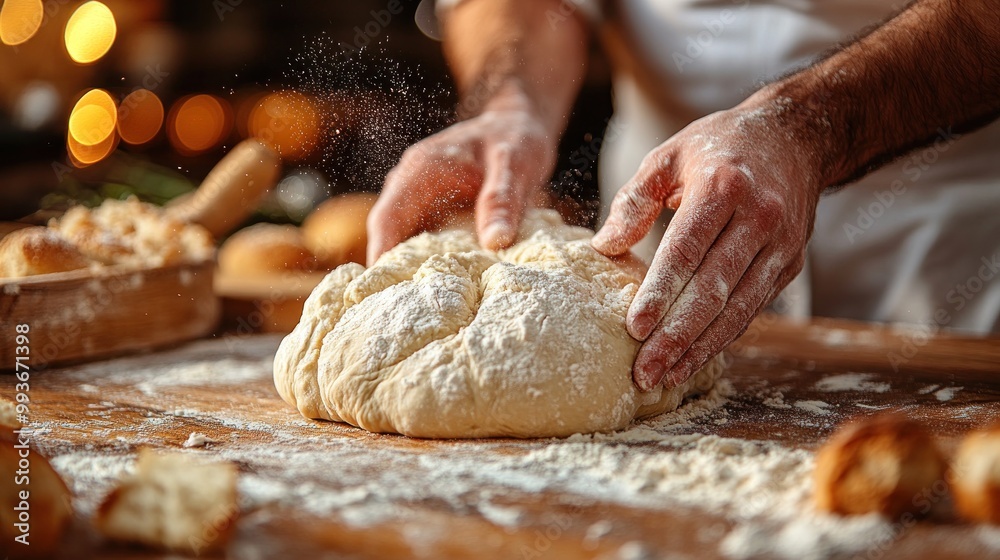 Fototapeta premium Baking Bread: A Close-Up View