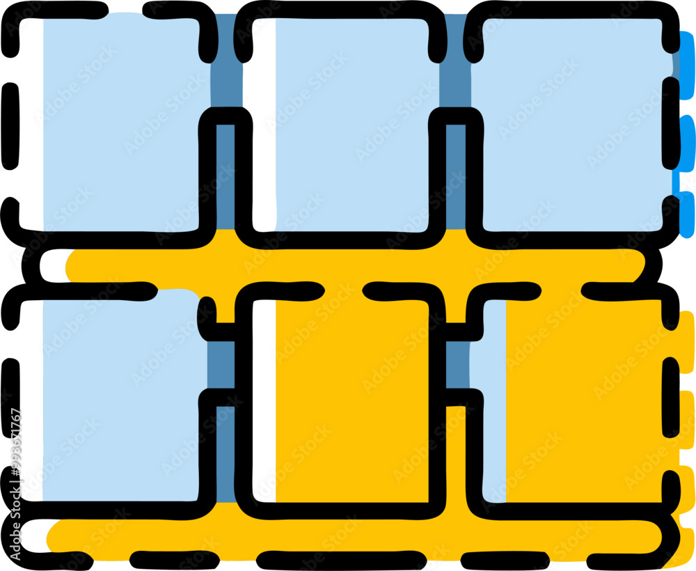 palets, icon broken line