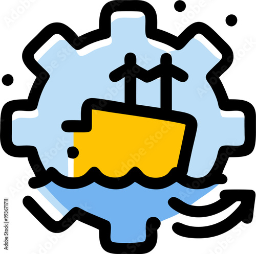 logistica maritima, icon broken line