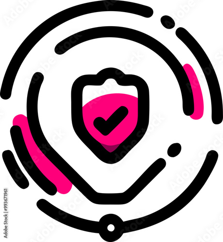 vpn service logo, icon broken line